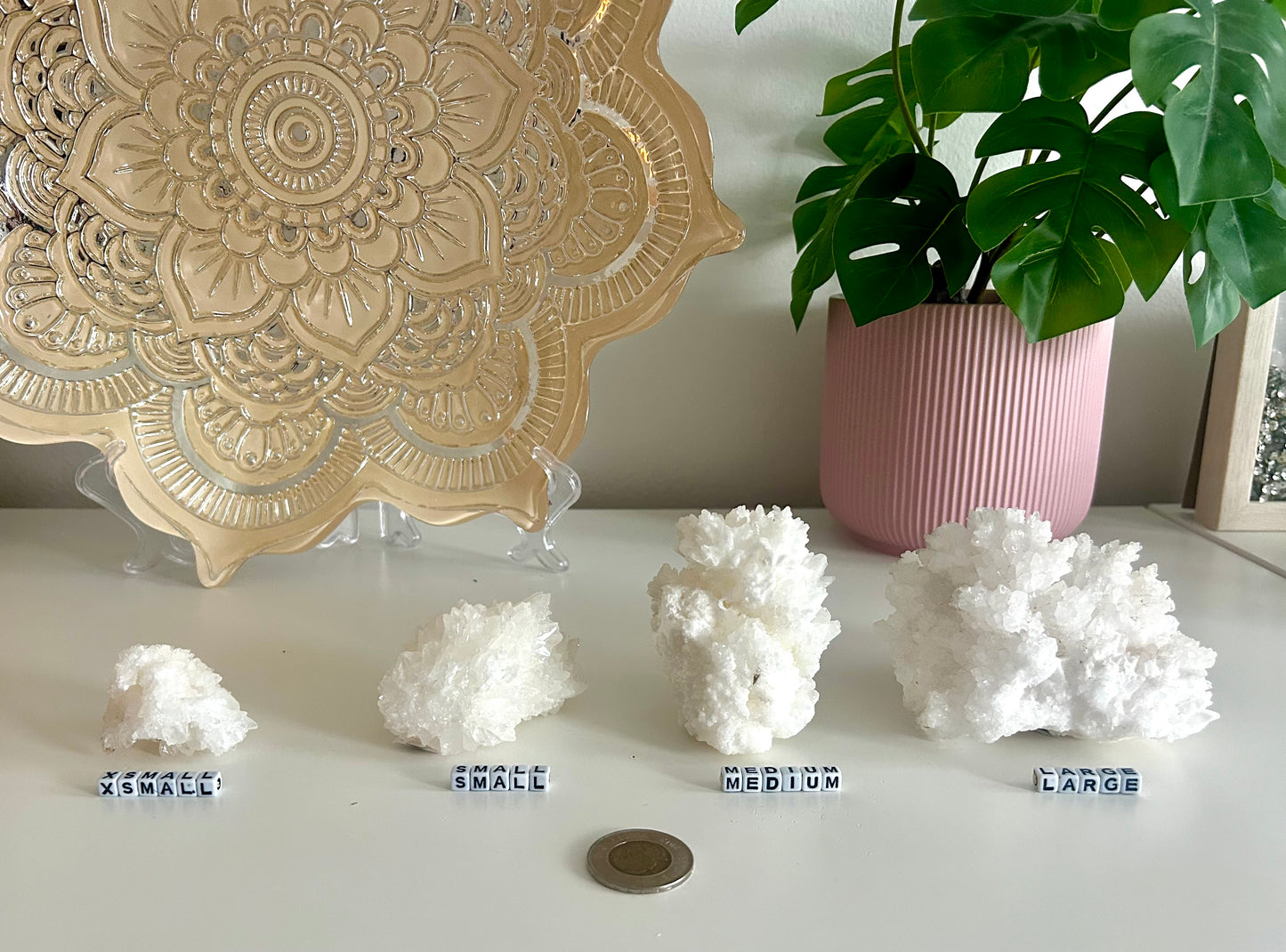 Raw White Aragonite Clusters