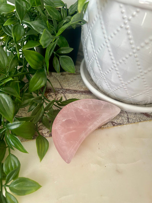Crescent Moon Rose Quartz Bowl