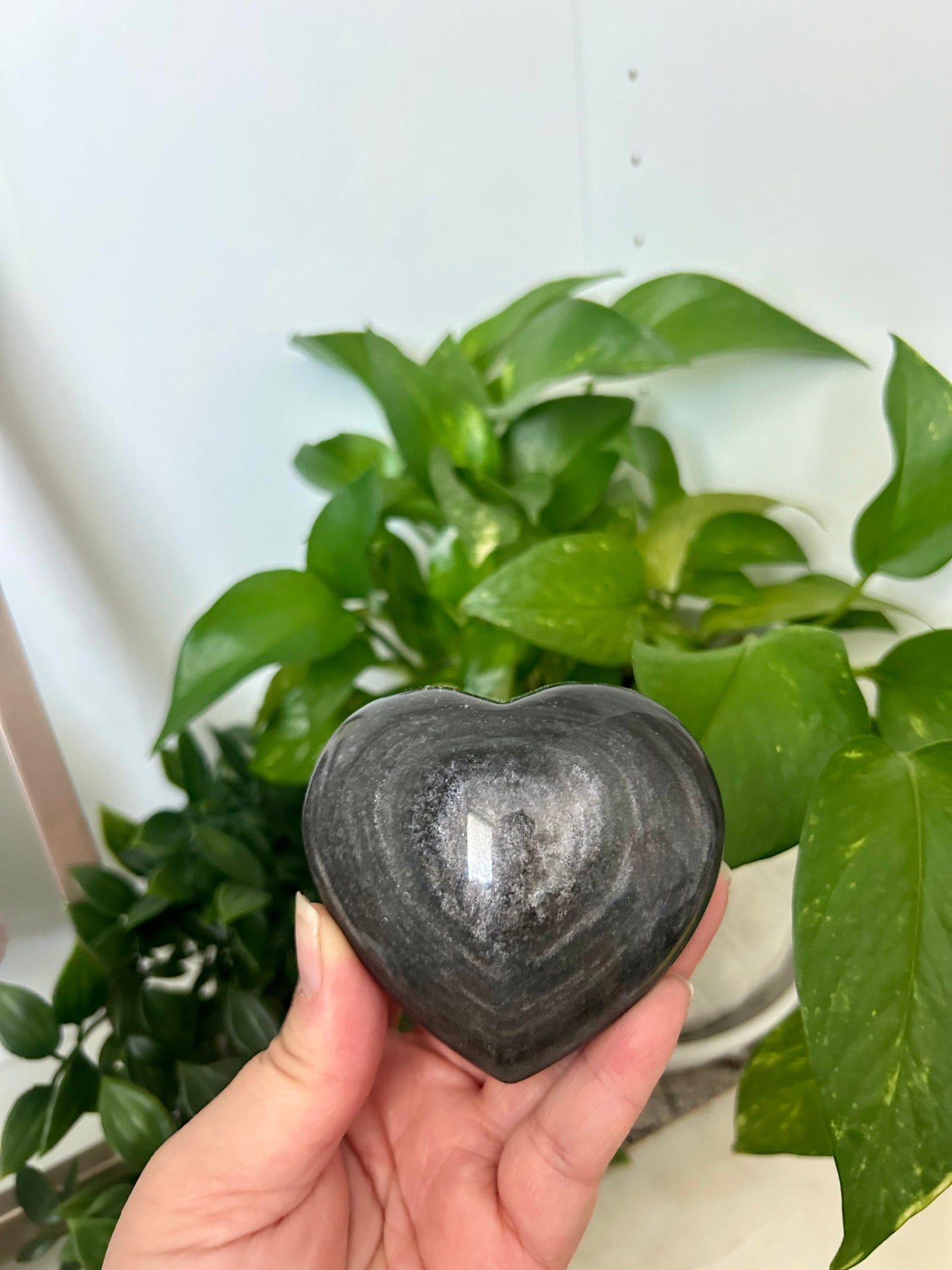 Silver Sheen Obsidian Heart