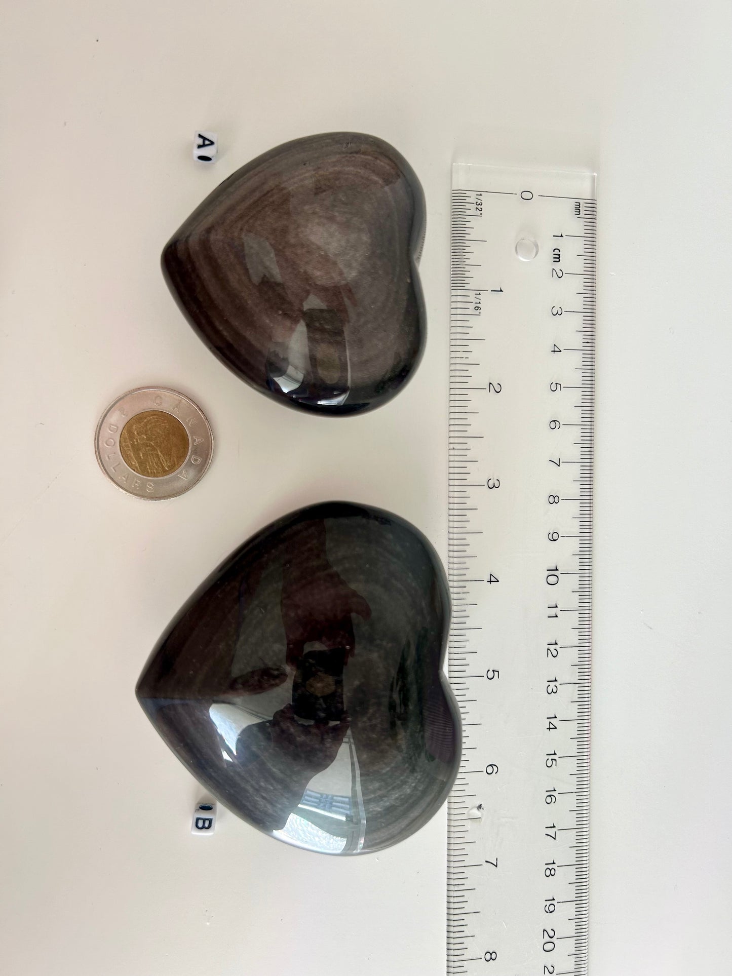 Silver Sheen Obsidian Heart
