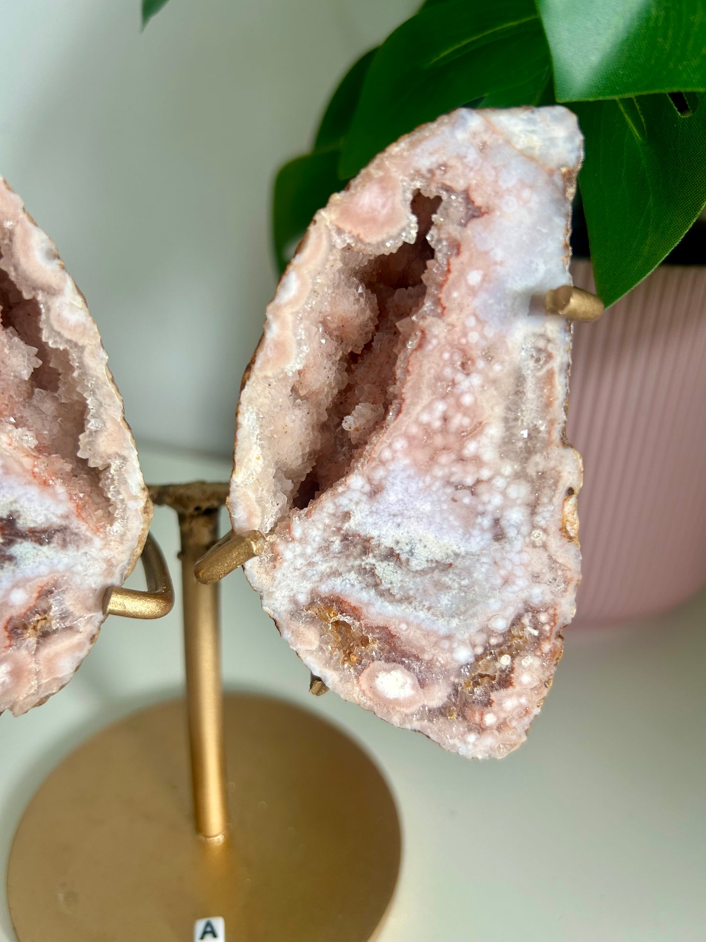 Medium Geode Pink Amethyst Butterfly