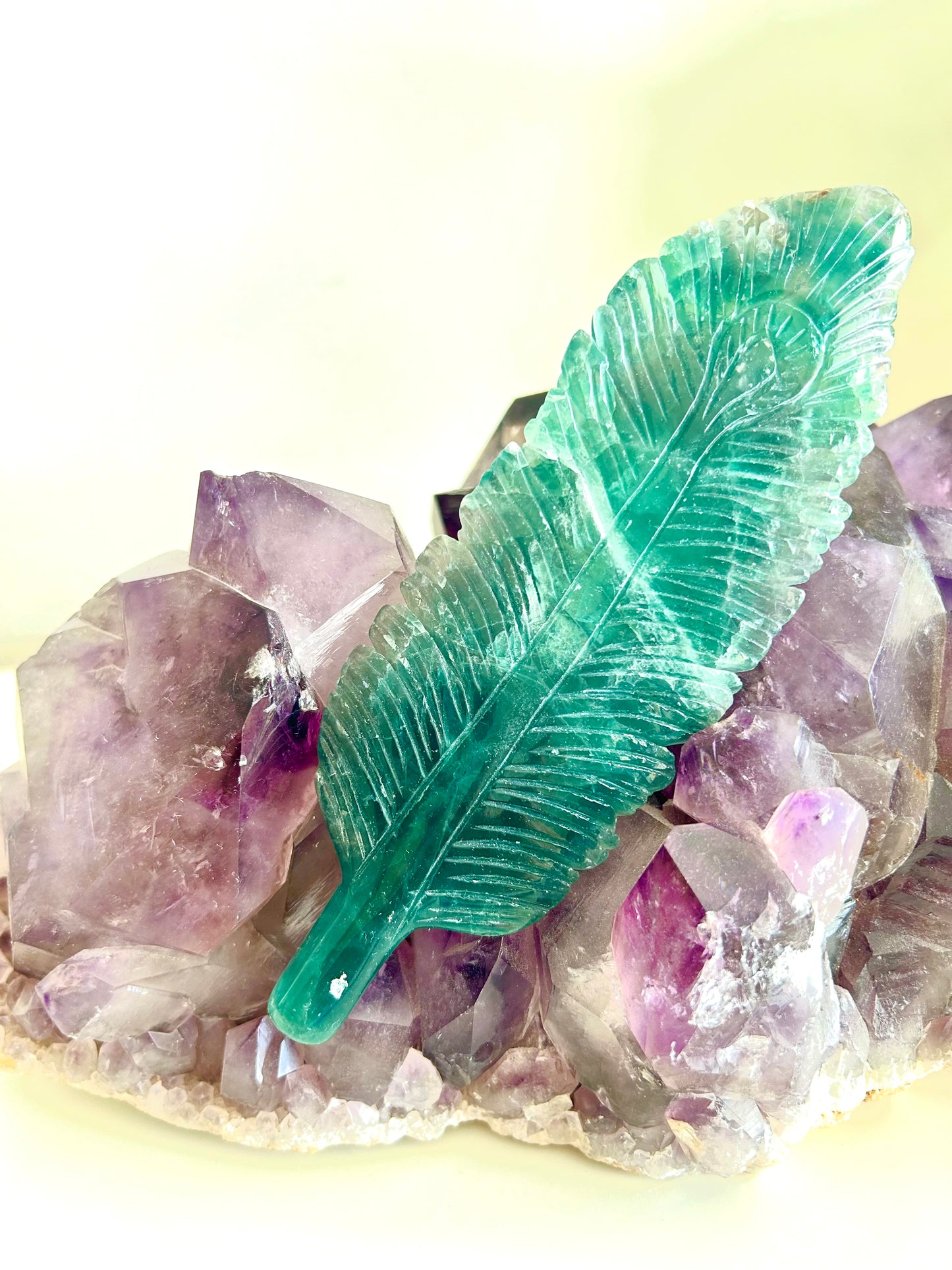 Fluorite Feather Carving