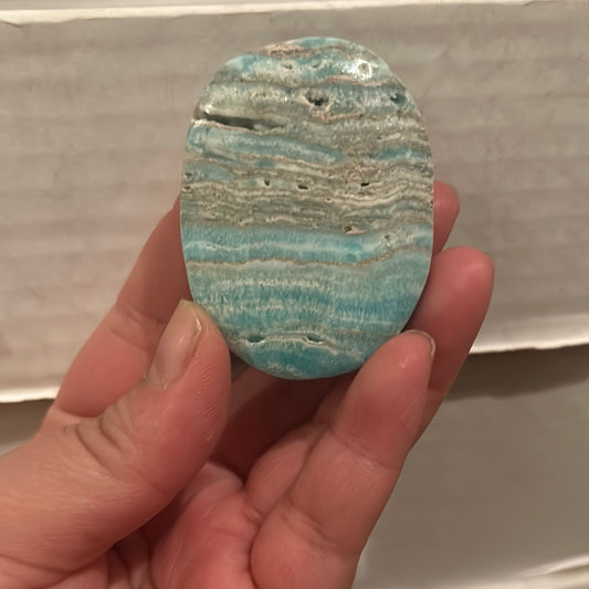Blue Aragonite Palmstone