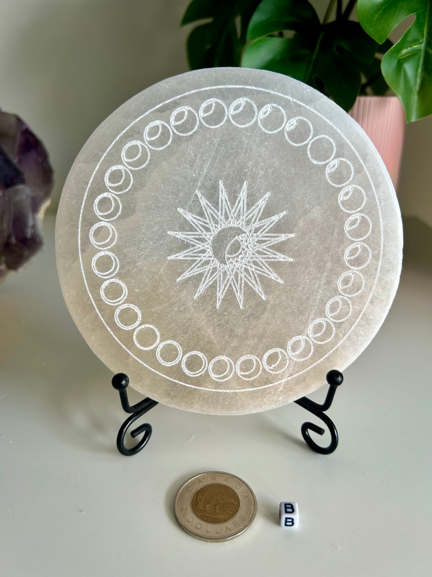 Large Selenite Circle Charging Plate