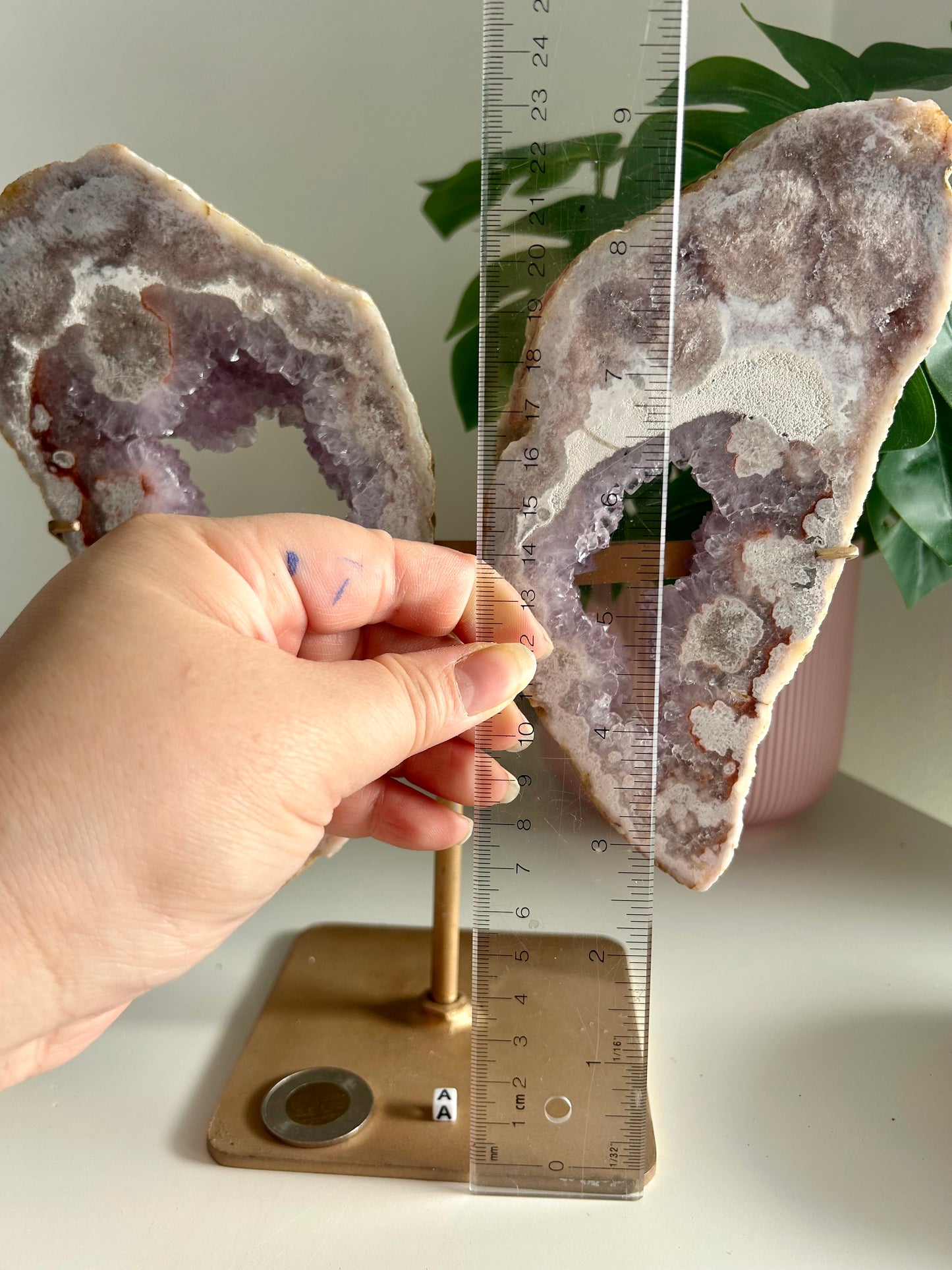 Large Pink Amethyst Butterfly