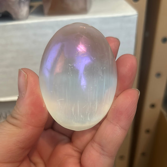 Angel Aura Selenite Palmstone