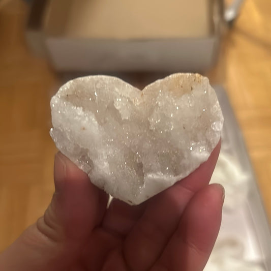 Raw Geode Quartz Heart