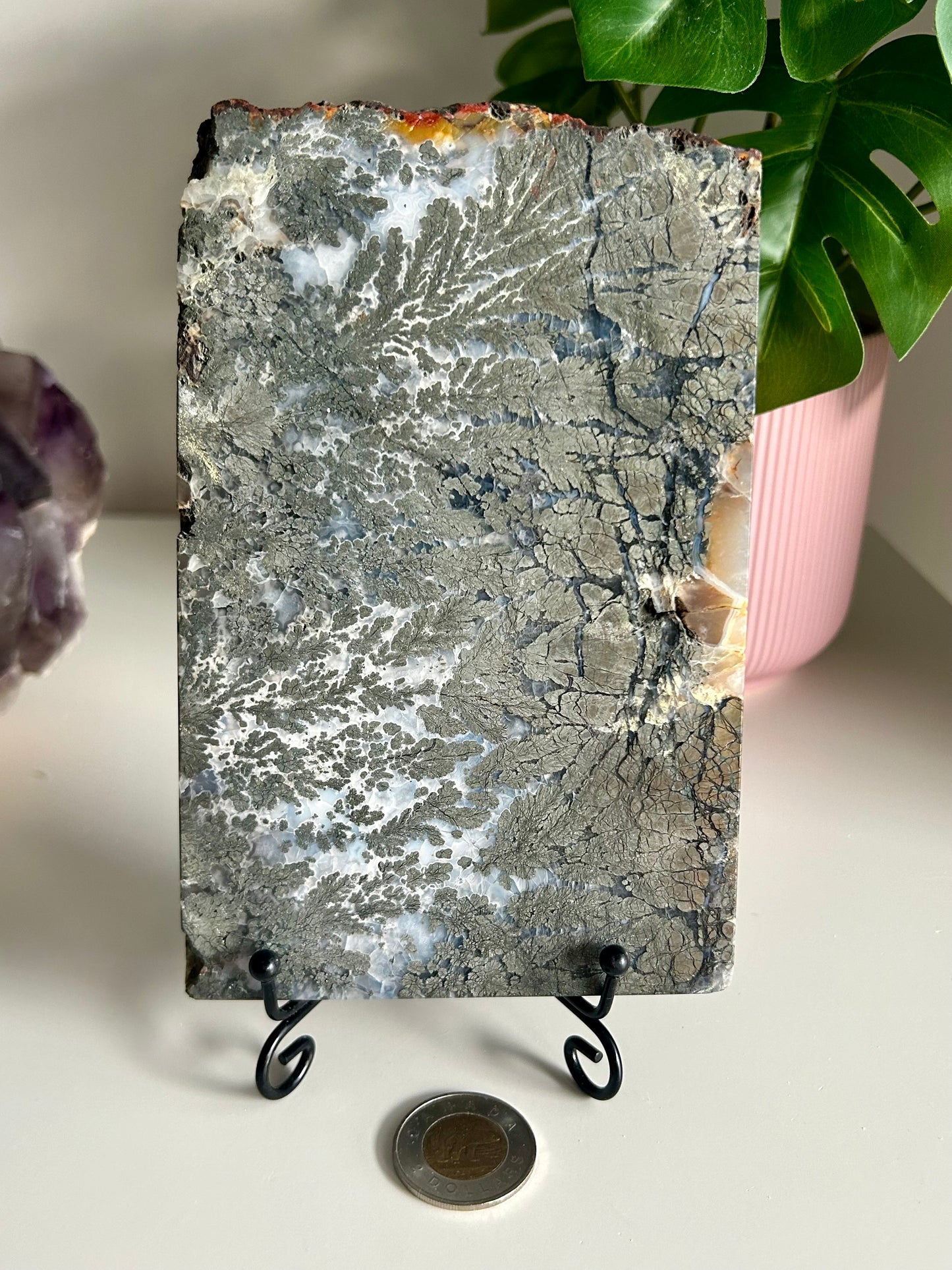 Agate Marcasite with Pyrite Slab