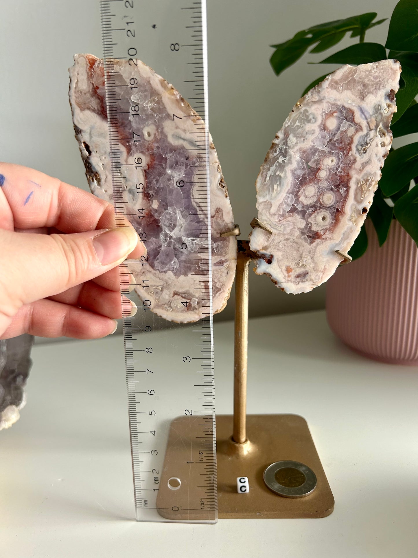 Large Pink Amethyst Butterfly