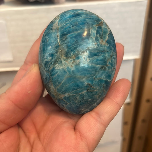 Blue Apatite Palmstone