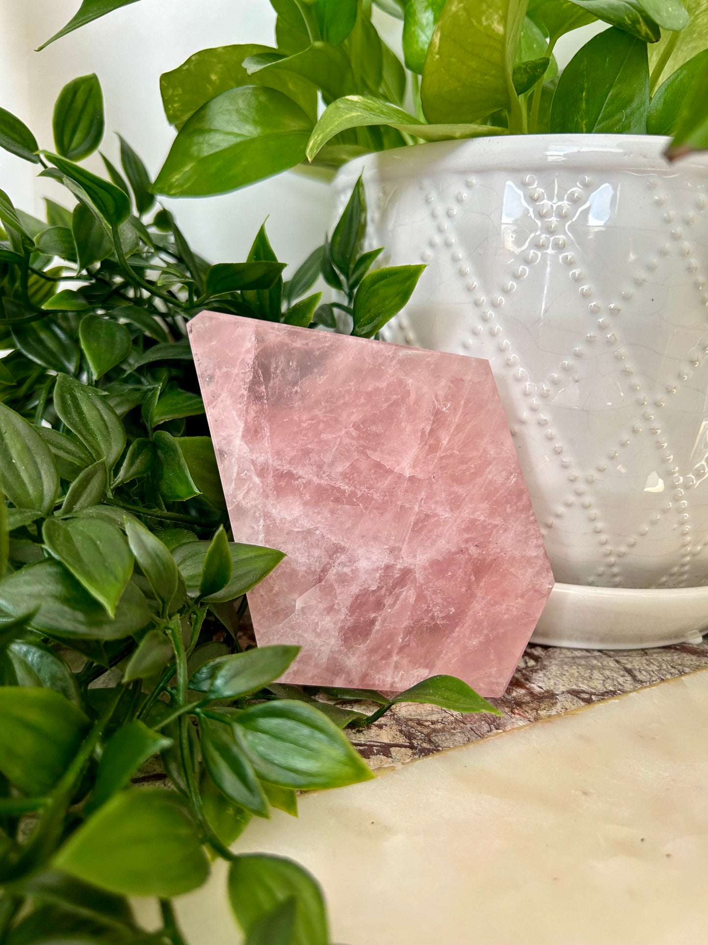 Gem Quality Rose Quartz Slabs