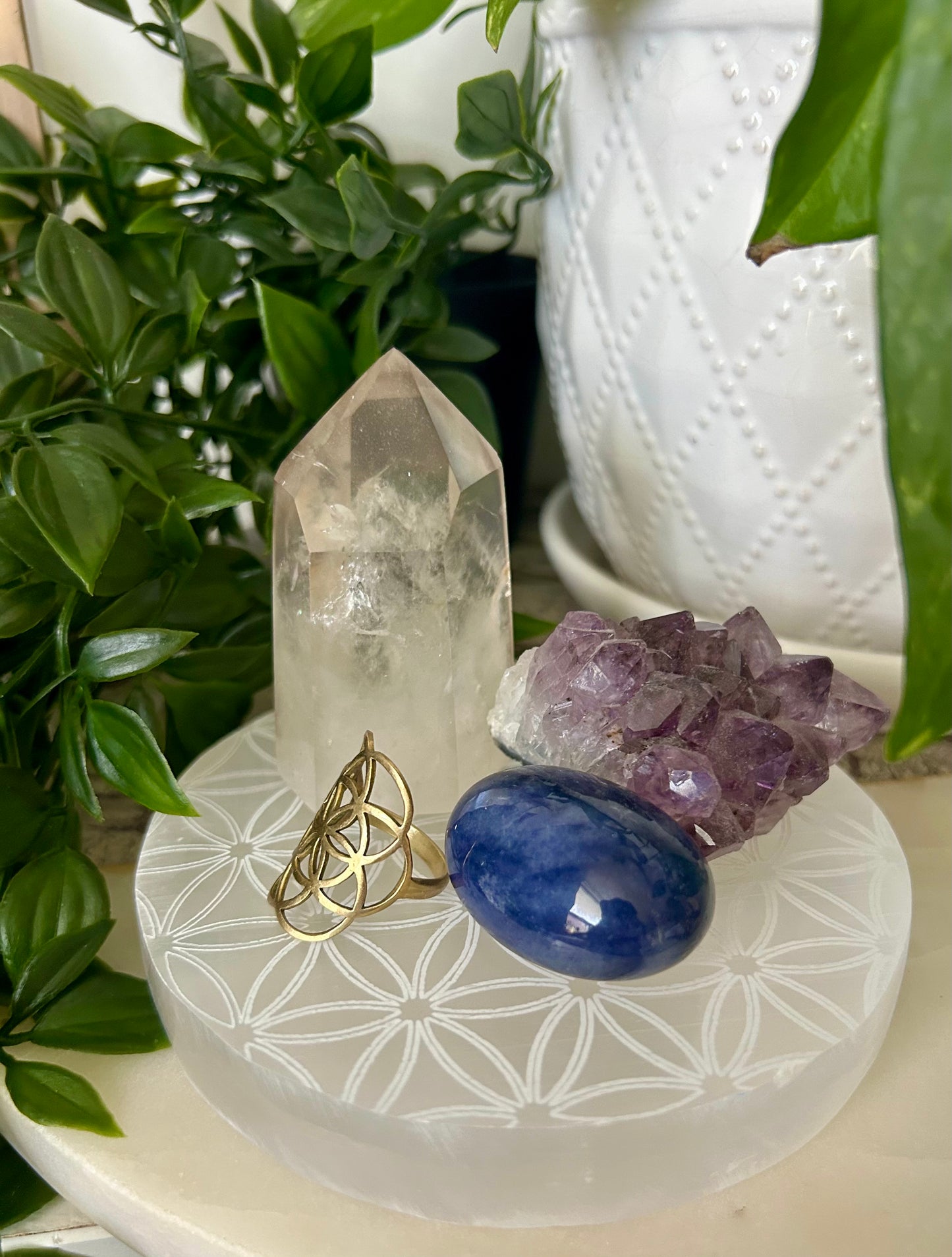 Large Selenite Circle Charging Plate