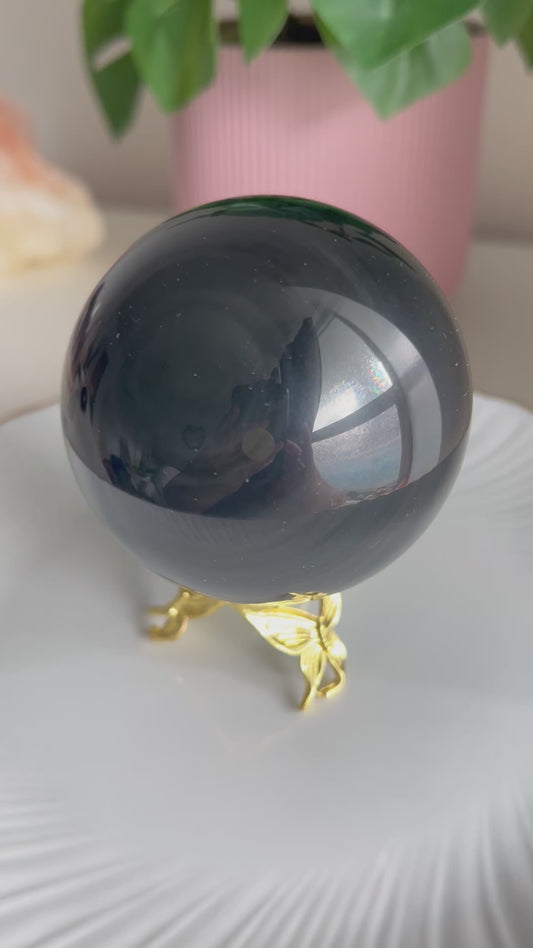 Rainbow Obsidian Sphere