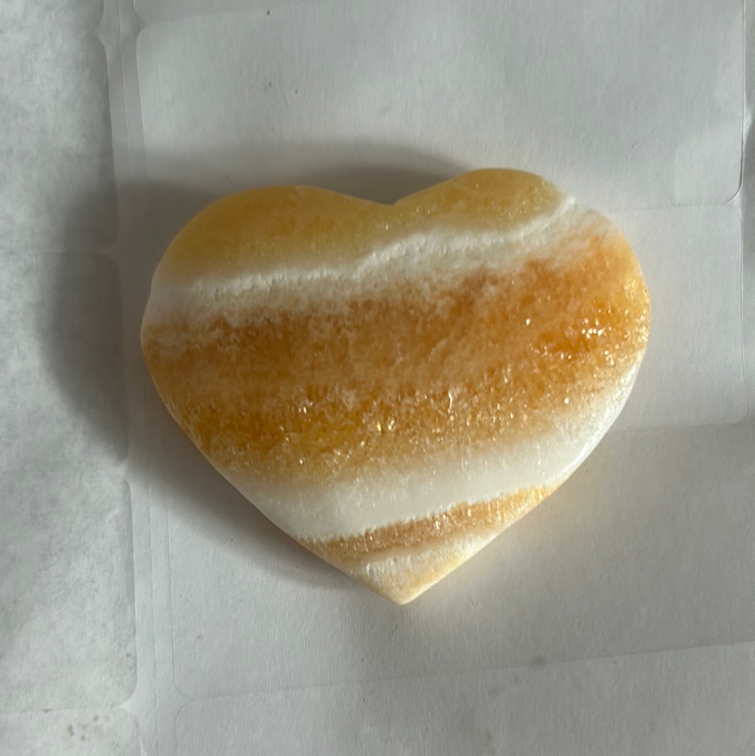 Orange Calcite Heart