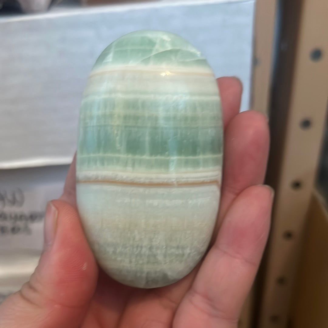 Pistachio Calcite Palmstone