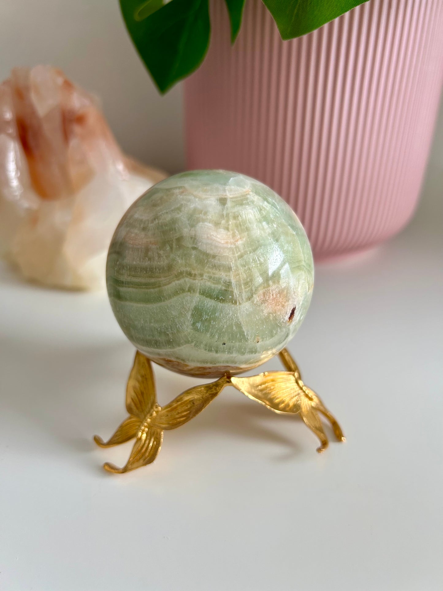 Pistachio Calcite Sphere