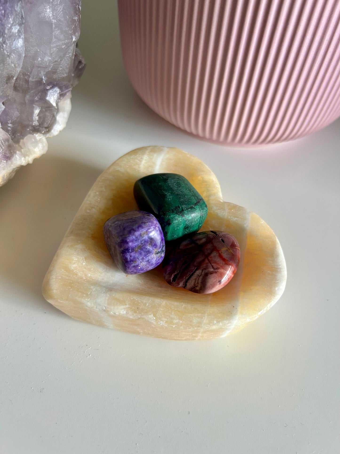 Orange Calcite Heart Bowl