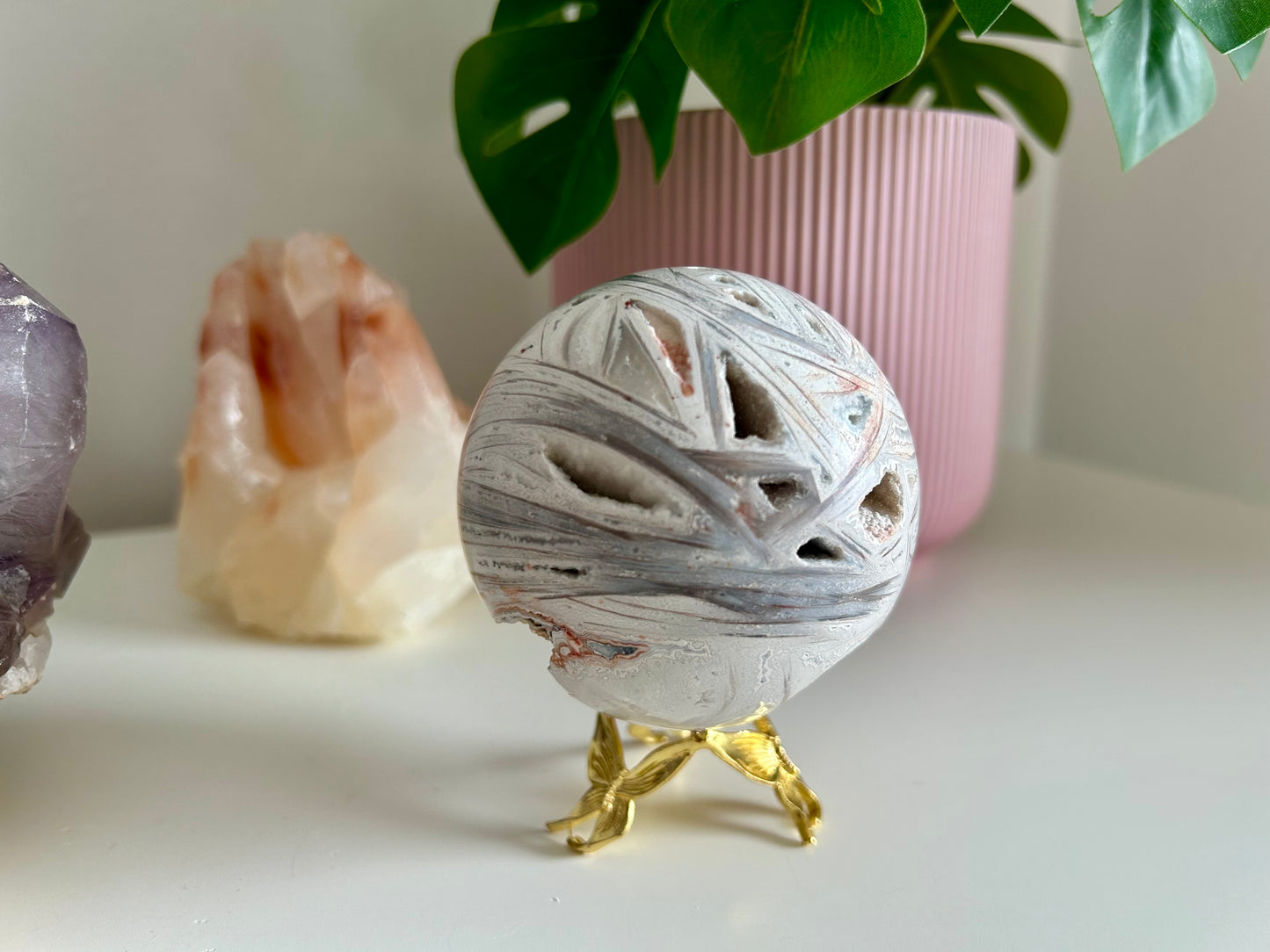 Mexican White Agate Sphere