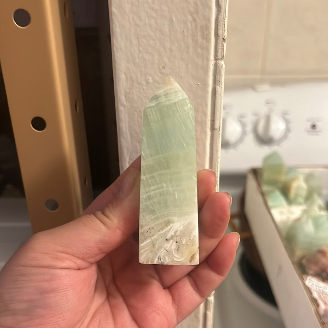 Pistachio Calcite Tower